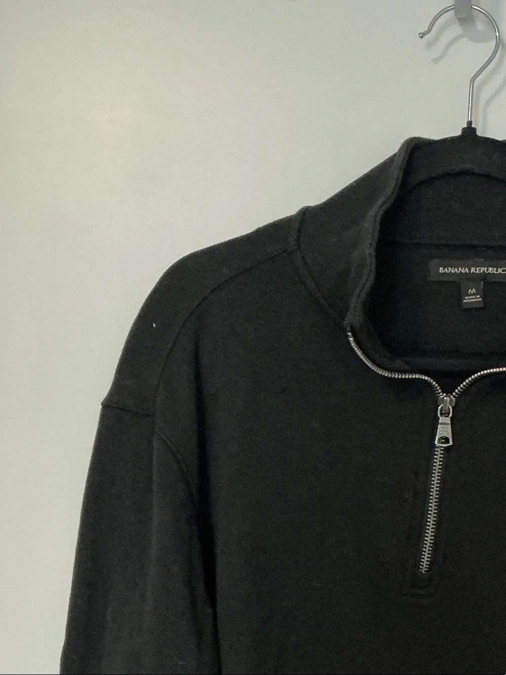 Banana Republic Black Zip-Neck Sweater